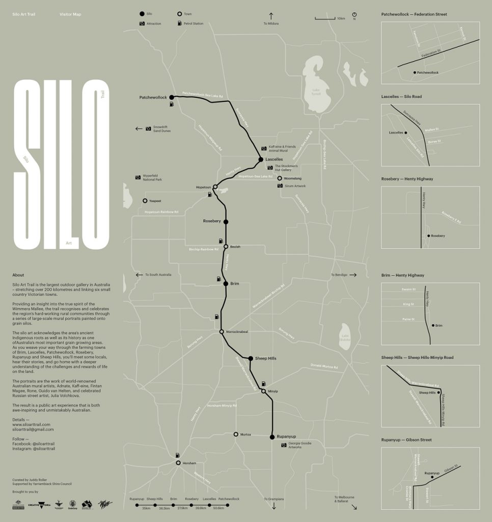 Map of Victoria's Silo Art Trail