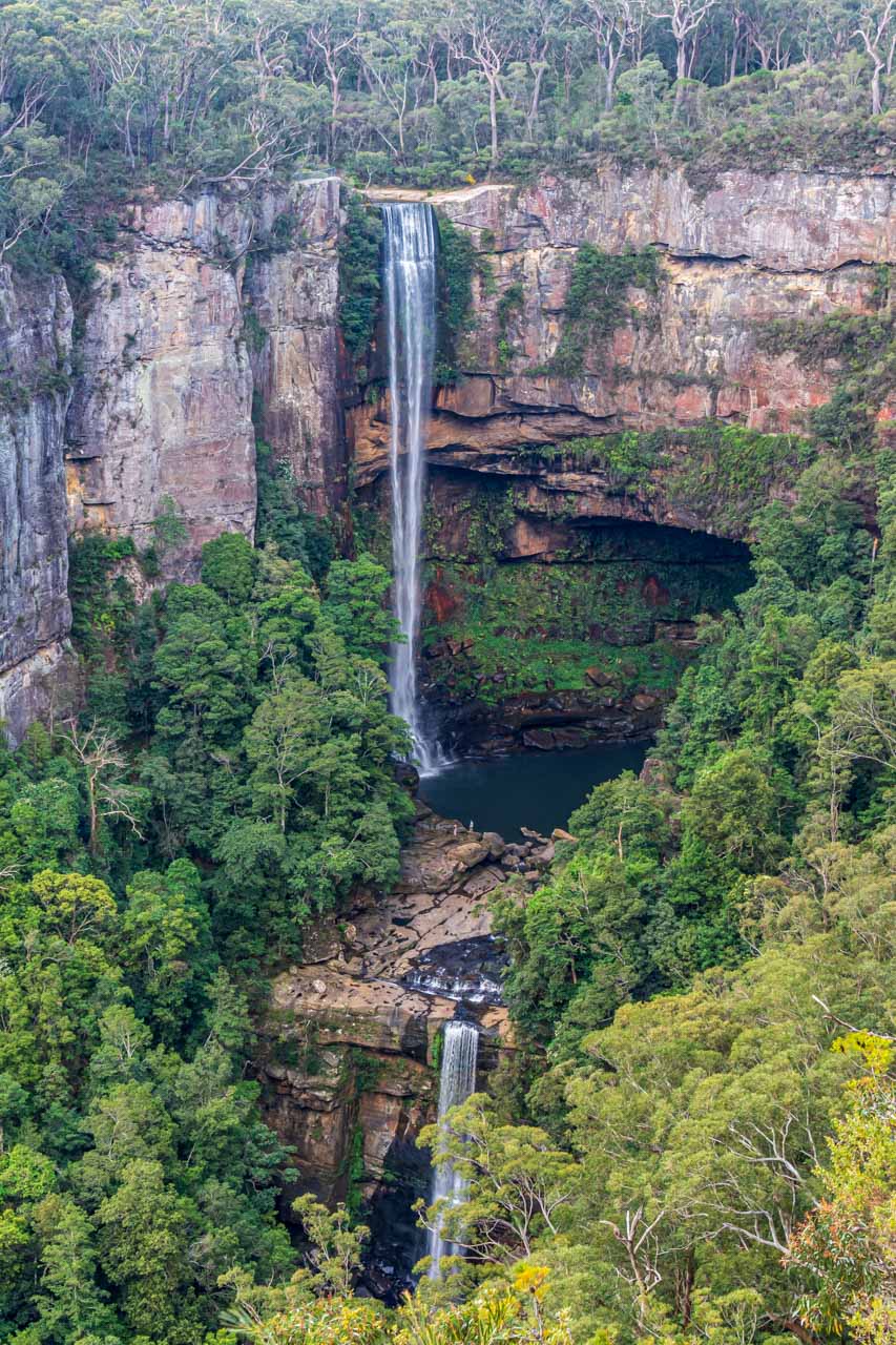 A two-tier waterfall in the bush