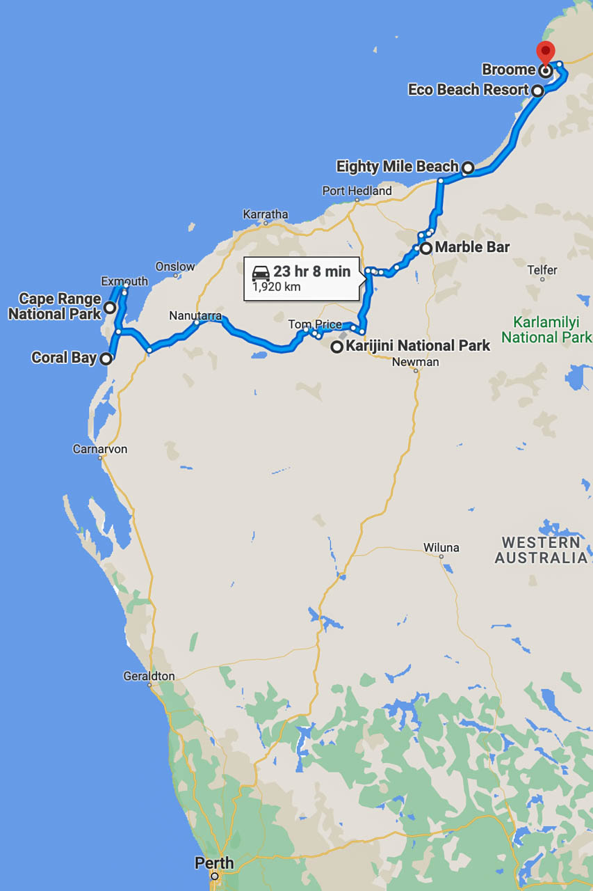 Map Coral Bay To Broome C1 