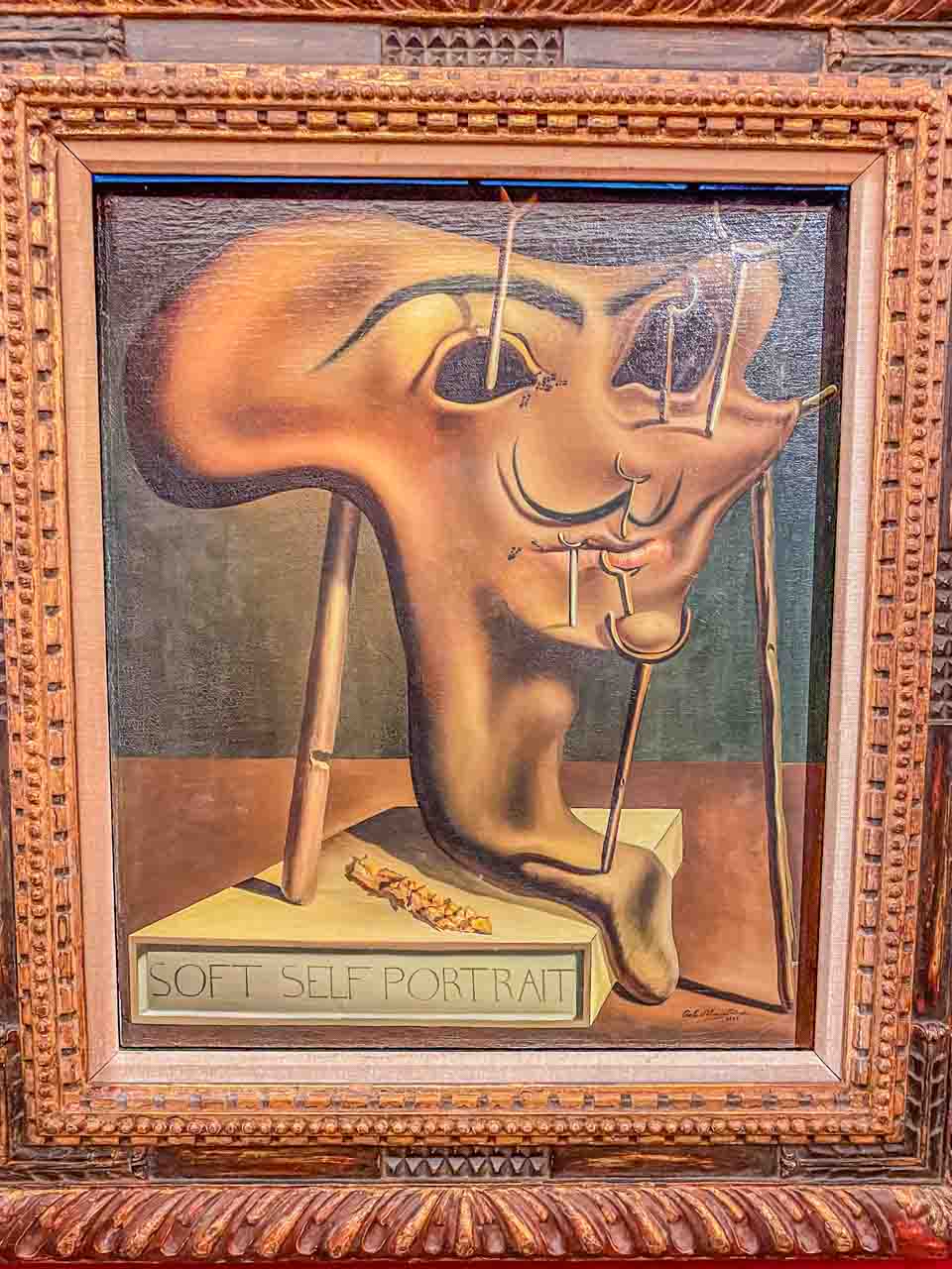 A self-portrait painting by the surrealist artist, Salvador Dali.