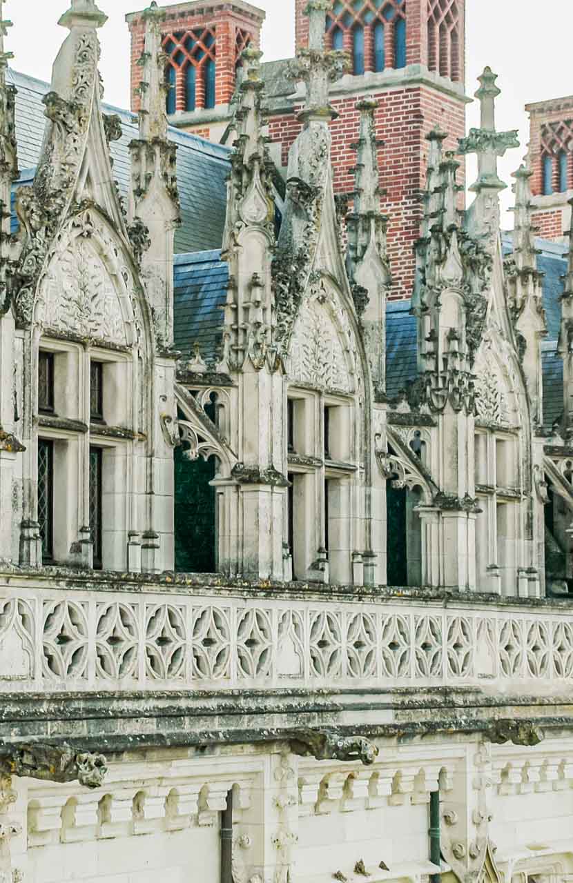 Castle windows in the gothic architectural style